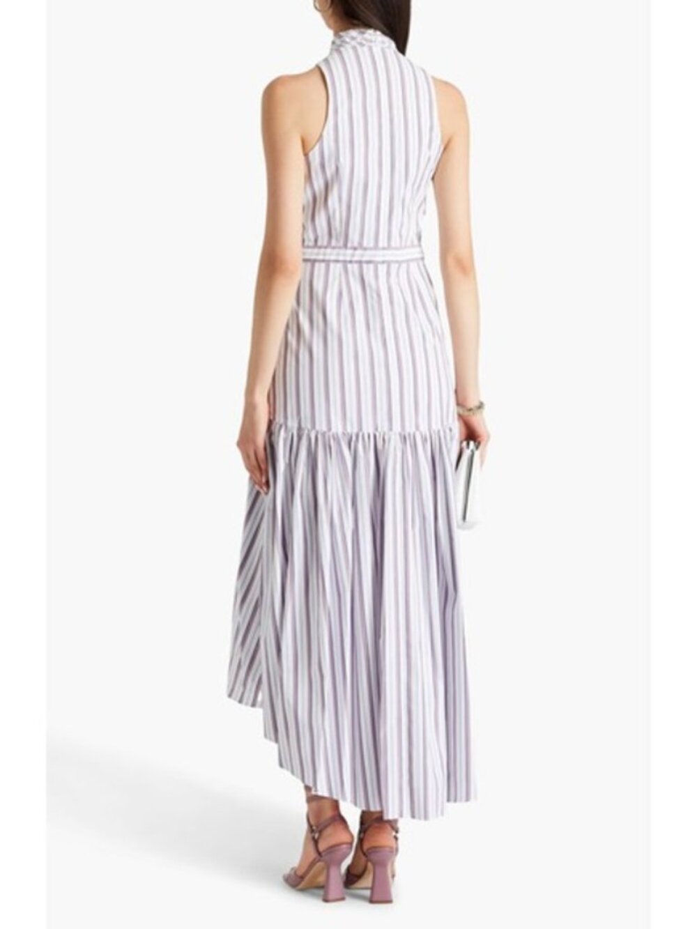 Veronica Beard Radley Striped Midi Dress Off White Multi Size 10 598$ NWT - Picture 2 of 16